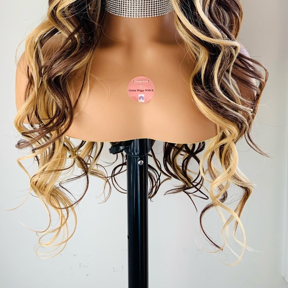 Gorgeous Toffee Blonde Premium Fiber Lace Front Wig for Daily Wear or Events - Picture 2 of 13